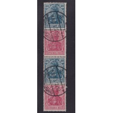 ALEMANIA 1921 ESTAMPILLAS SE-TENANT ZUSAMMENDRUCKE USADAS QUE SON MUCHO MAS RARAS MI S20 RARA 150 EUROS +